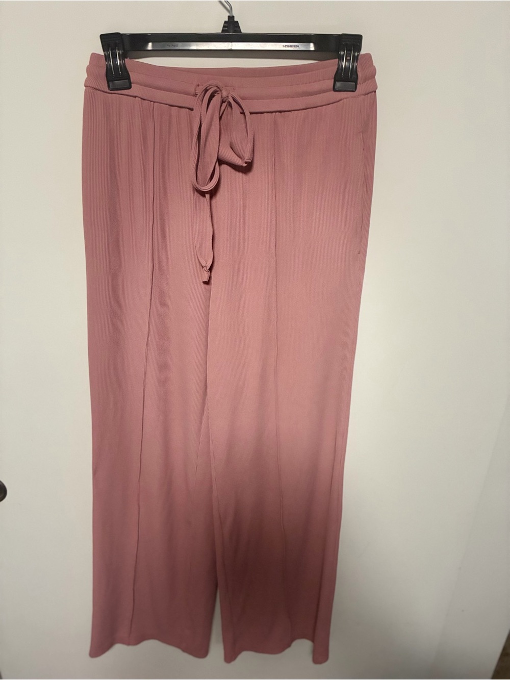 Dusty Rose Wide Leg Drawstring Pants